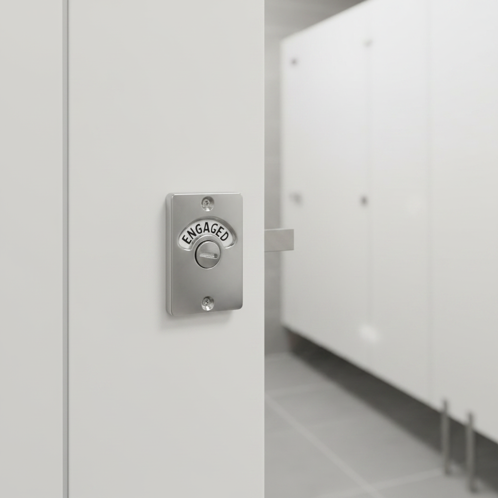 Stainless steel indicator bolt with rectangular plate and round Engaged indicator