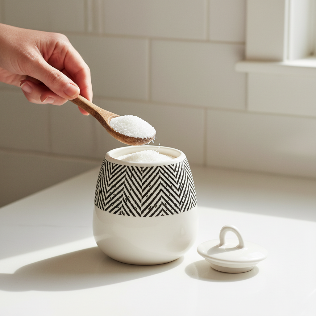 Ceramic Sugar Pot 220ml Black & White