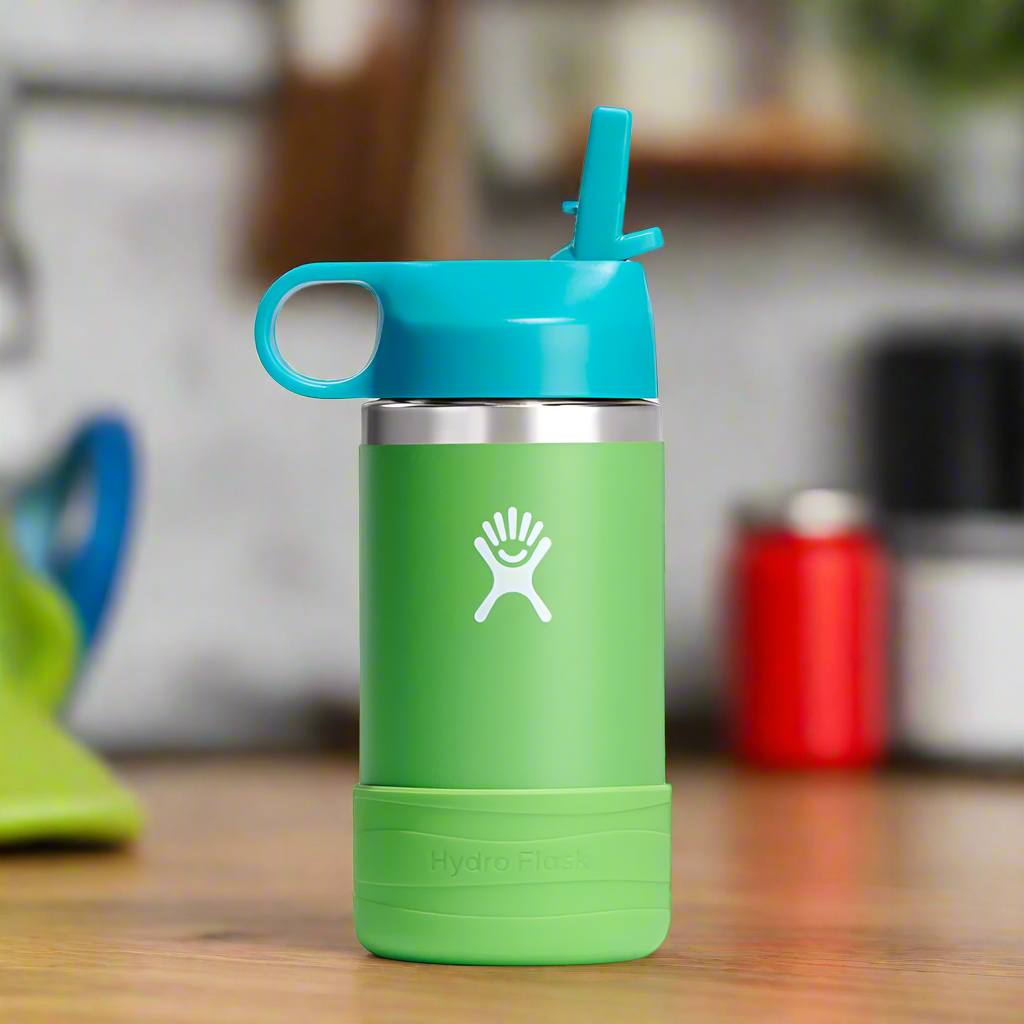 Hydro Flask 12 Oz Kids Wide Mouth Straw Cap And Boot Grass