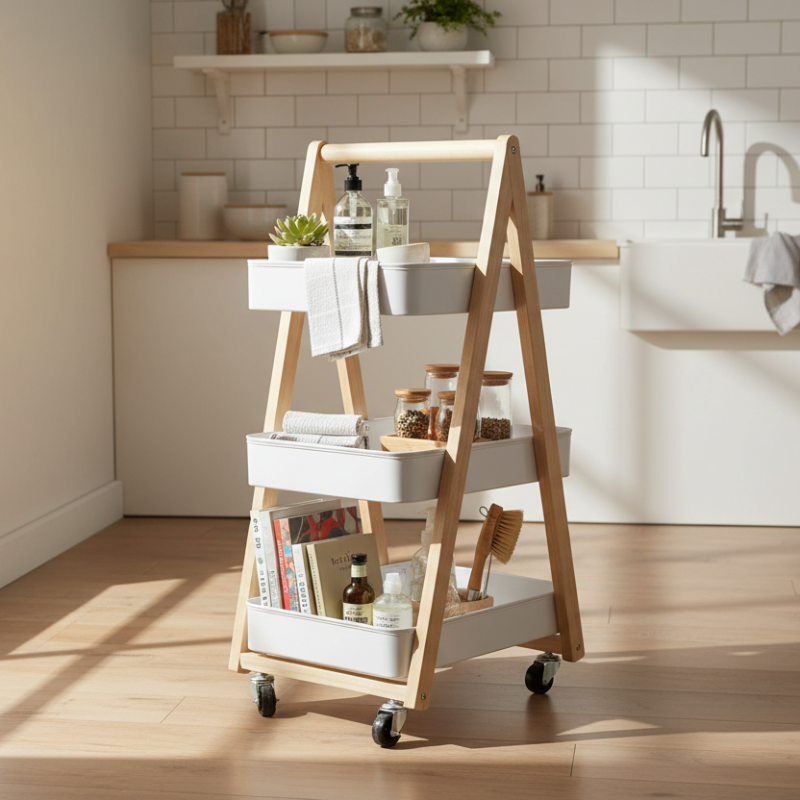 3 Tier Storage Trolley With Wheels
