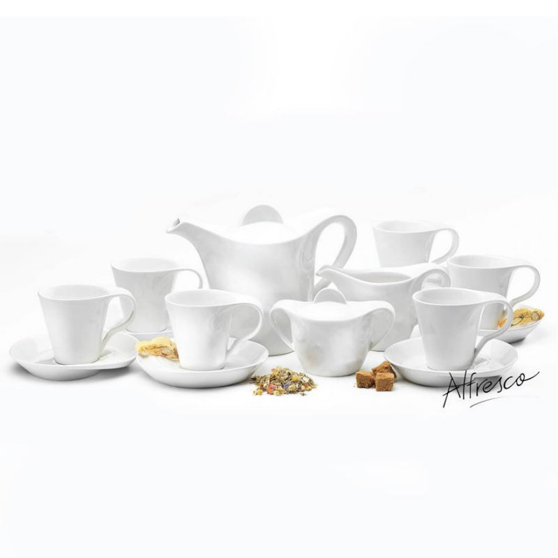 Symphony Swirl 15 Pcs Tea Set White
