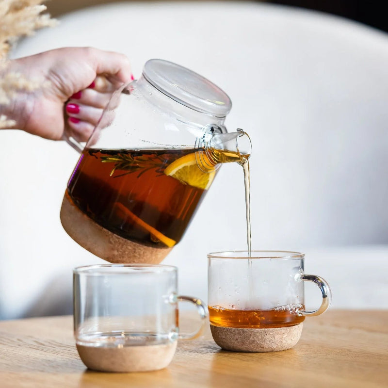 Set Jug 800ml + 2 Pcs Of Glasses With A Cork Stand 250ml