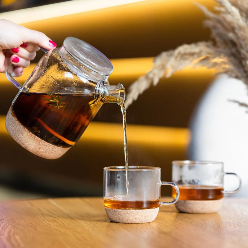 Set Jug 800ml + 2 Pcs Of Glasses With A Cork Stand 250ml