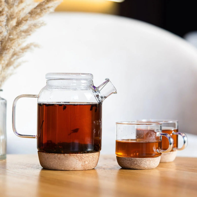 Set Jug 800ml + 2 Pcs Of Glasses With A Cork Stand 250ml