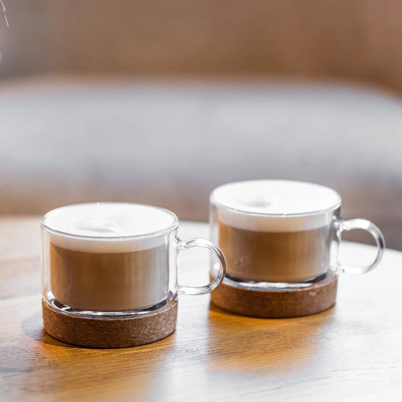 Set Of 2 Glasses With Cork Bottom 220ml