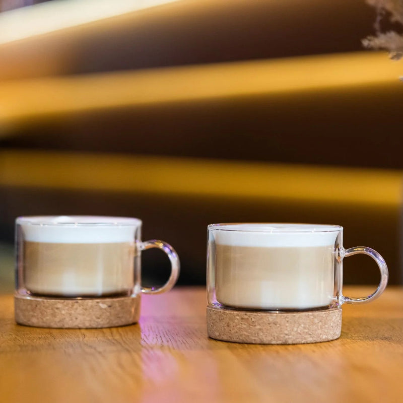 Set Of 2 Glasses With Cork Bottom 220ml