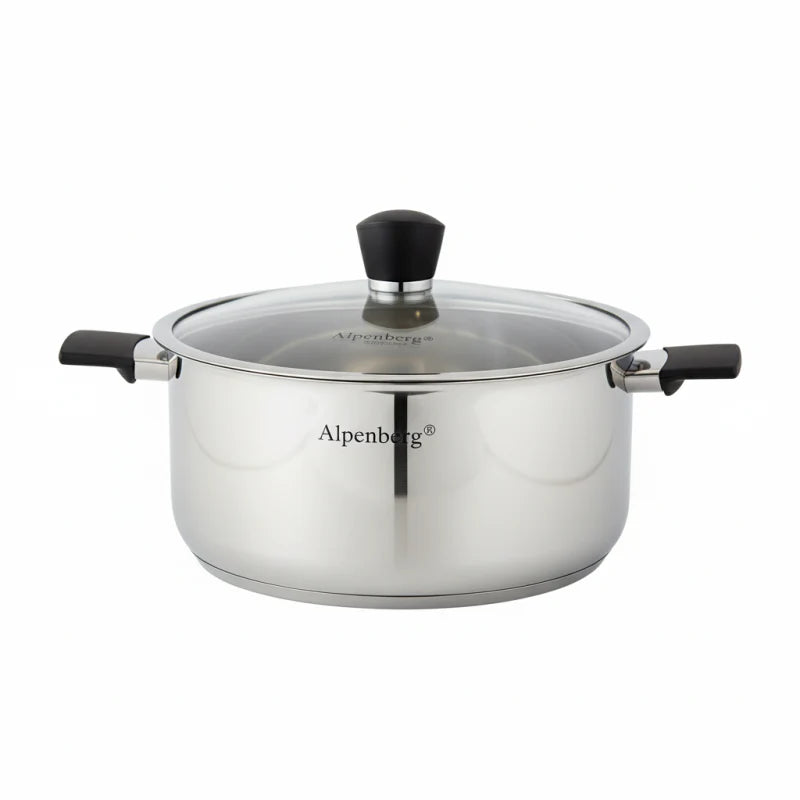 Stainless Steel Cooking Pot 28 cm/ 7L With Glass Lid