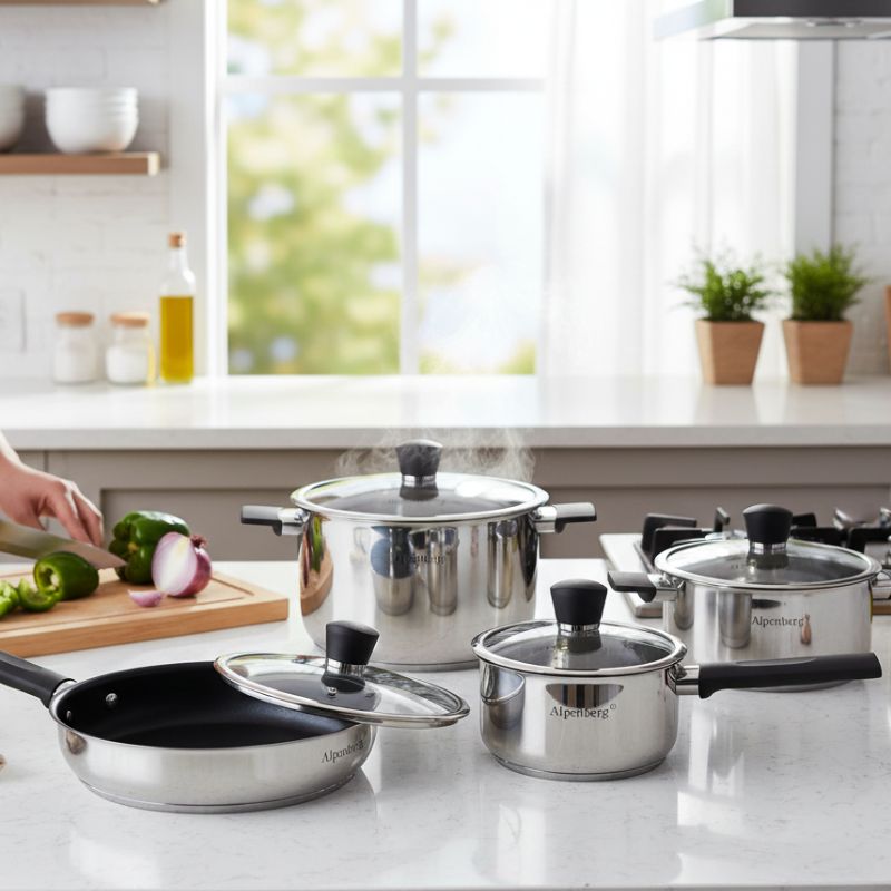 Stainless Steel 8 Pcs Cookware Set