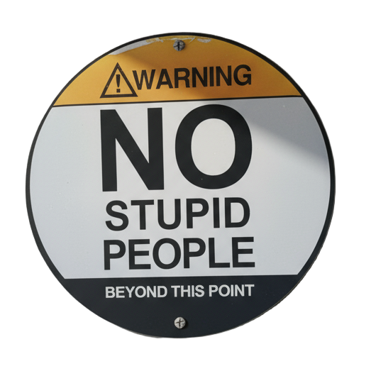 Warning Hanging Wooden Frame Round