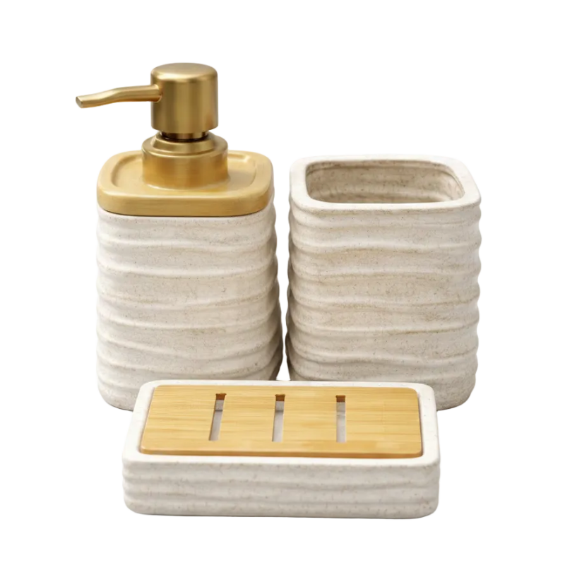 Bathroom Set Beige (Set of 3)