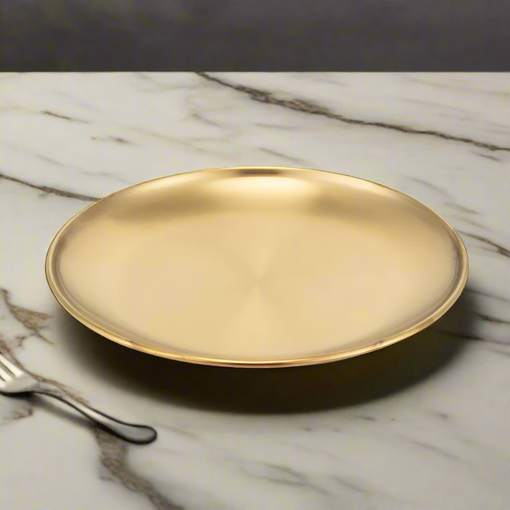 Gold Plated Stainless Steel Plate 23cm