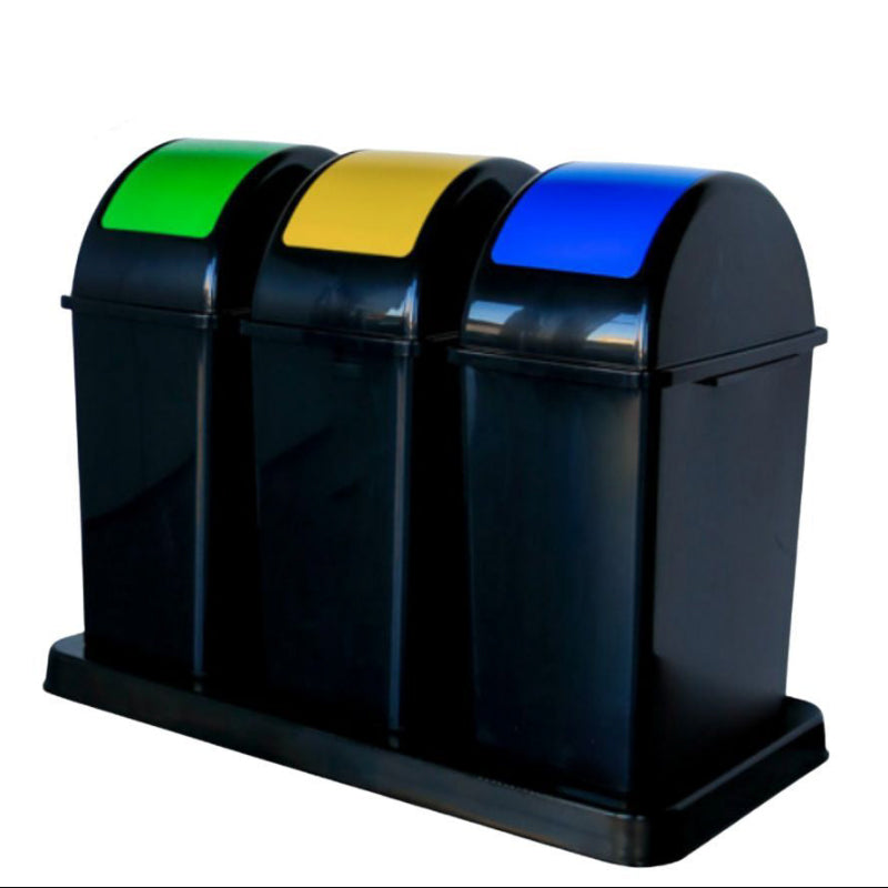 3 Recycling Containers With Base 15L x 3