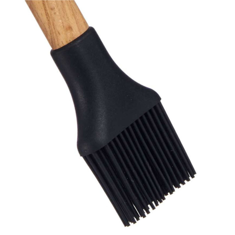 Silicone Handle Beech Wood Kitchen Brush 28cm
