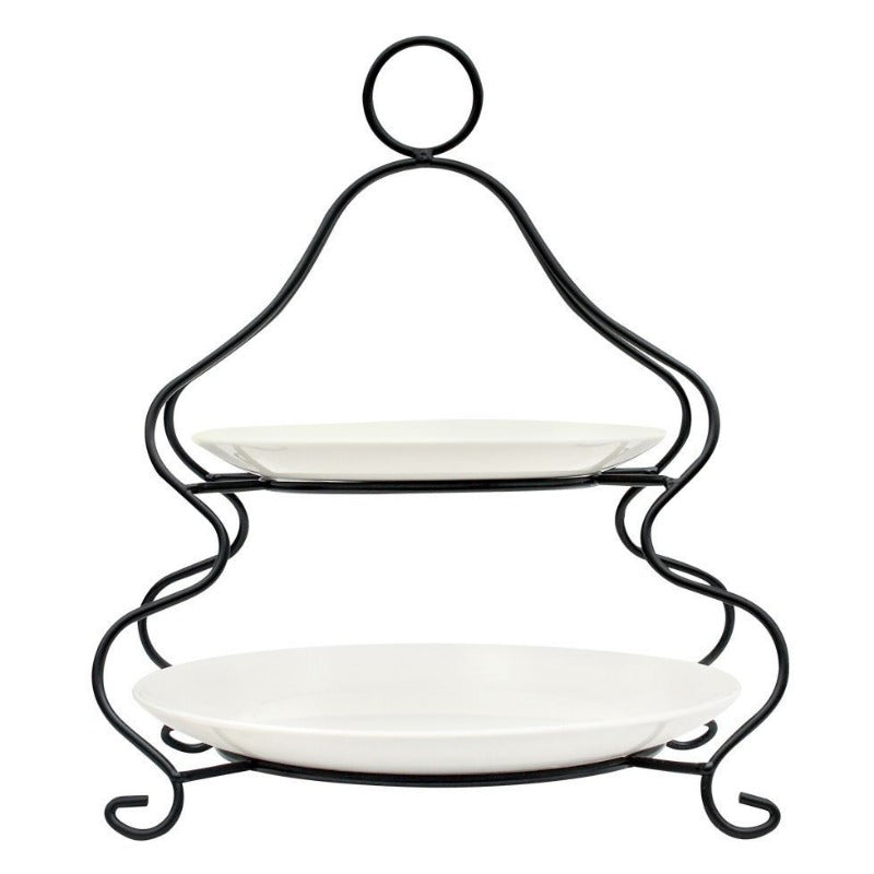 2 Layer Plate Set With Iron Stand