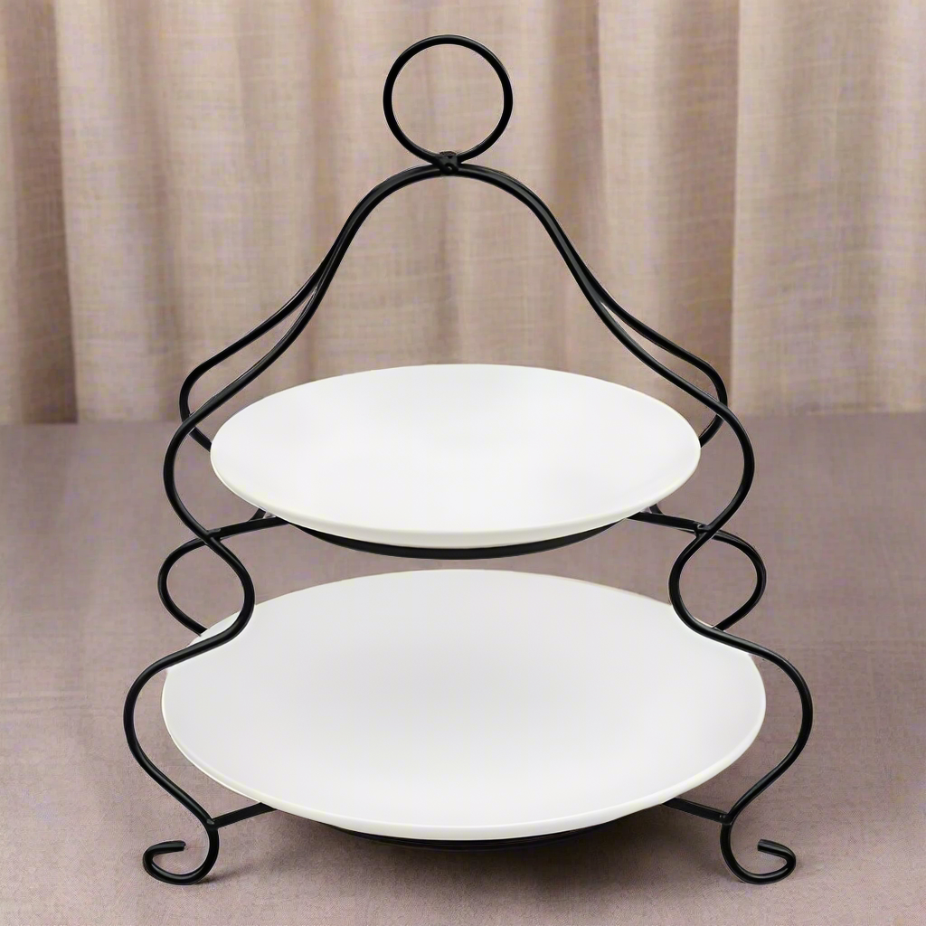 2 Layer Plate Set With Iron Stand
