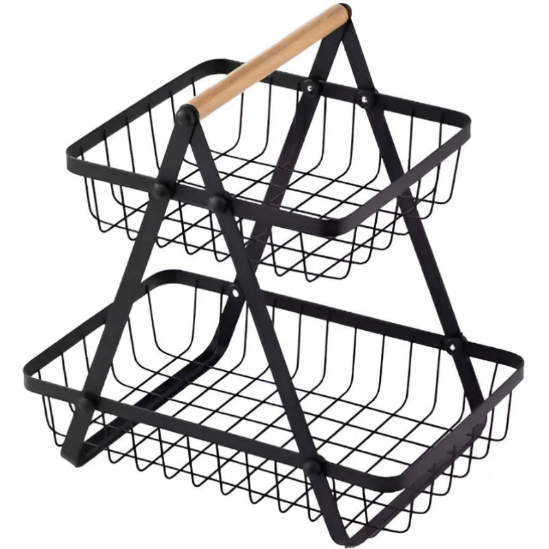 2 Tier Fruit Organizer Black