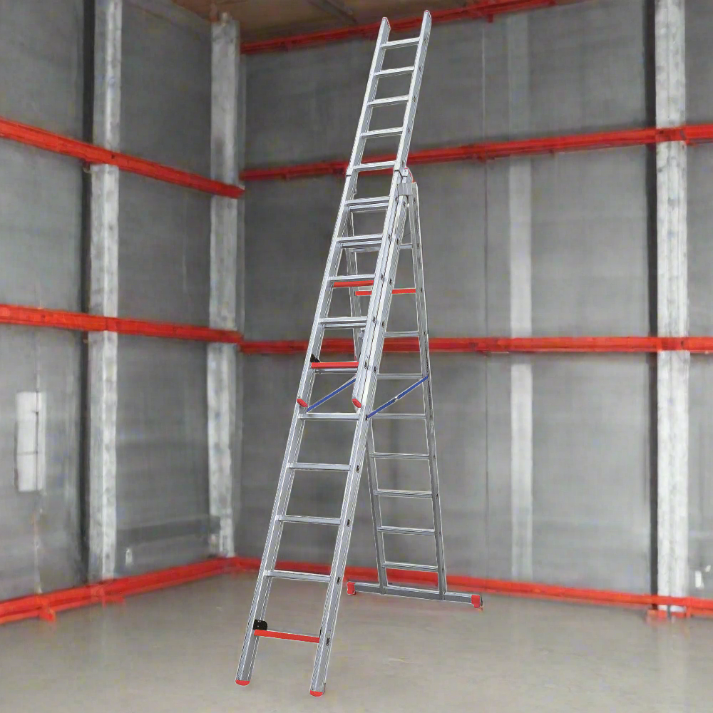 Aluminium Industrial Ladder 3*20 Stpes (3*6Mt) - A Type Premium