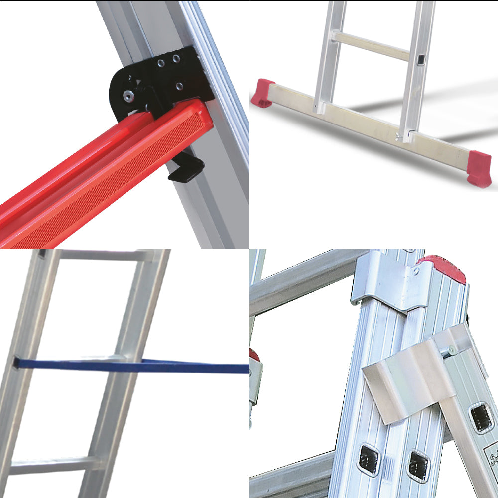 Aluminium Industrial Ladder 3*20 Stpes (3*6Mt) - A Type Premium