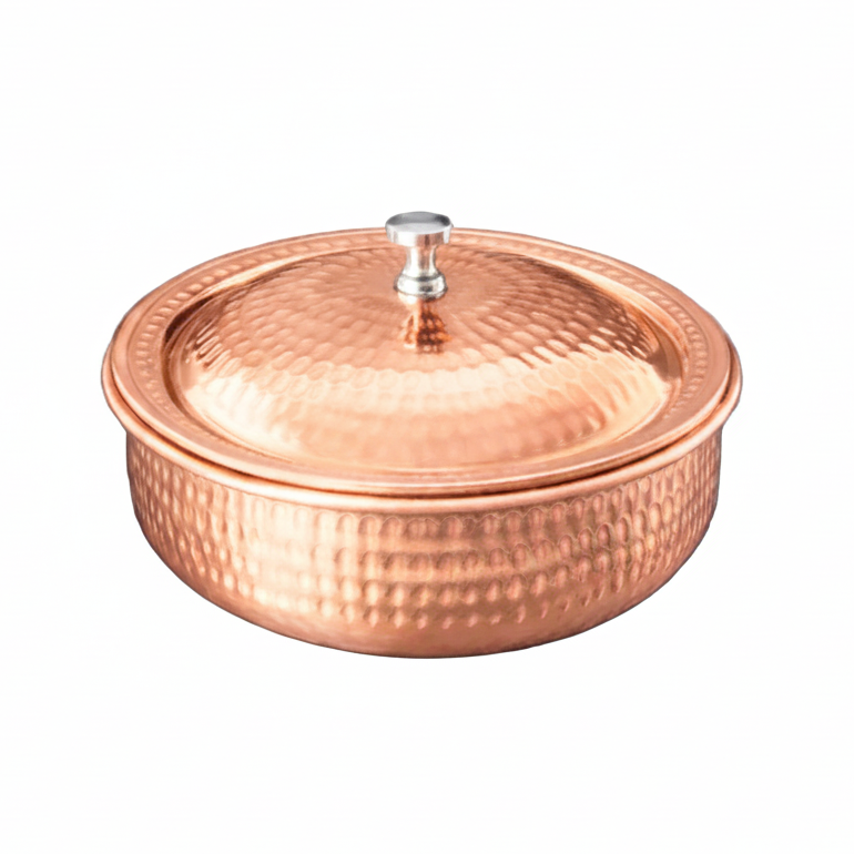 Pure Copper Hammered Handi/Casserole 27cm