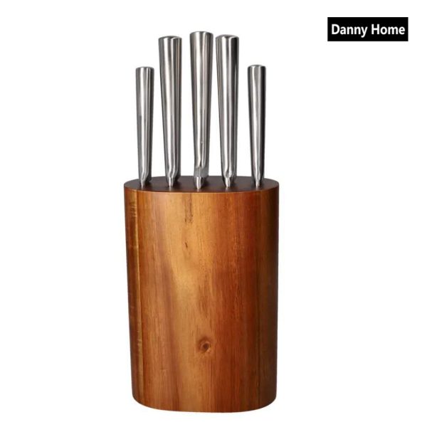 Natural Kitchen Knife Block Set 5 Pcs
