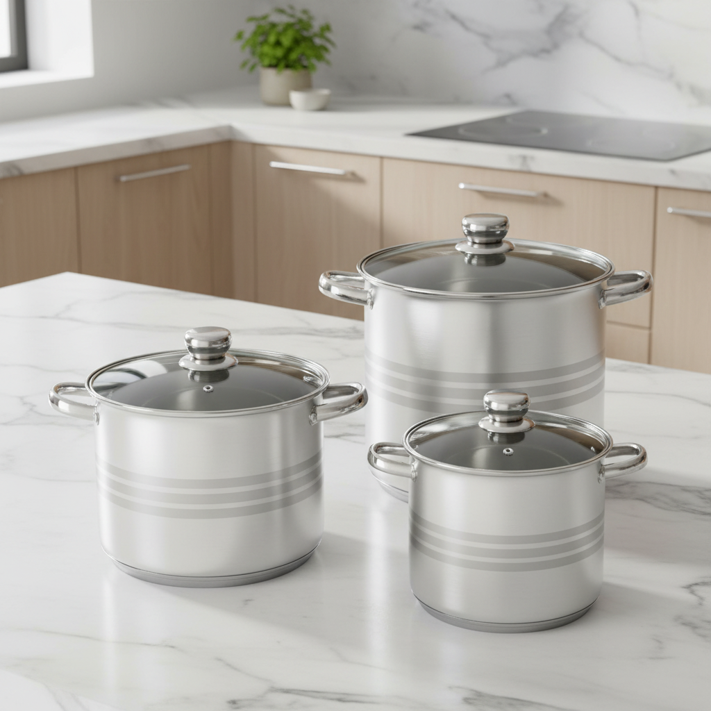Stainless Steel 6pcs Stockpot Set