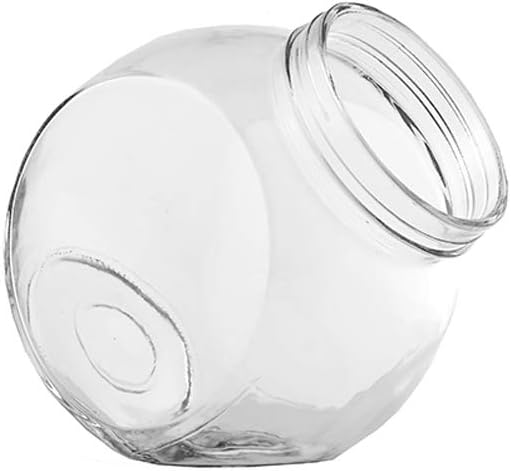 Tilted Glass Cookie Jar With Plastic Lid Silver 1500ml