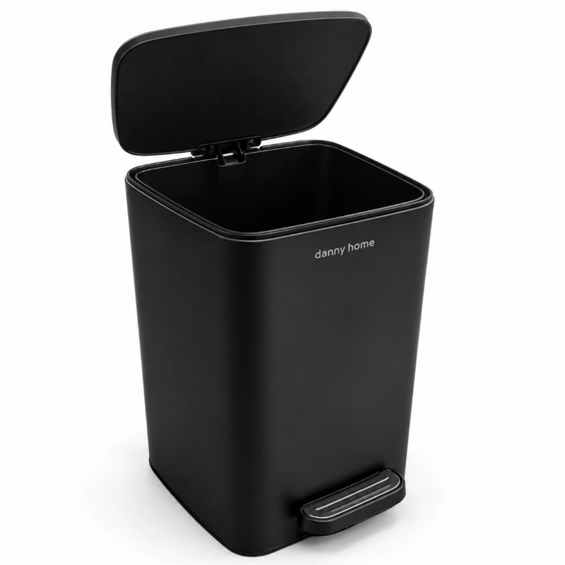 Pedal Bin 8L Black Metal/Plastic