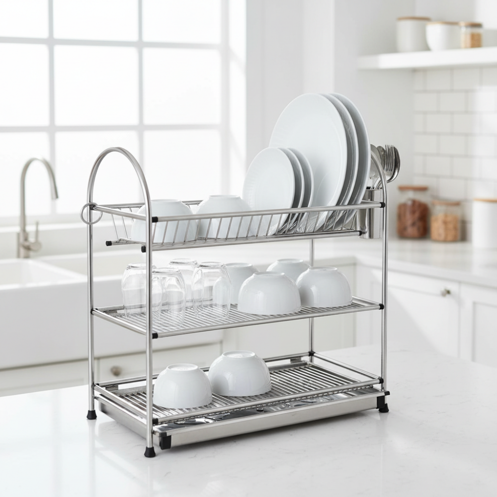 3 Tier Dish Rack Stainless Steel