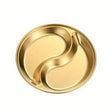 2-Division Stainless Steel Dry Fruit Platter Gold 14cm