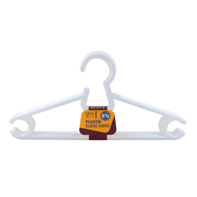 DecoBella Plastic Clothes Hanger (Set Of 6)
