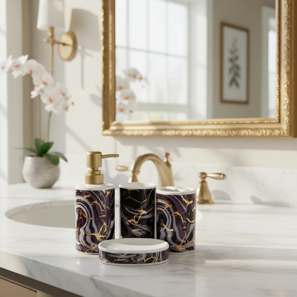 Bathroom Set Wave (Set of 4Pcs)