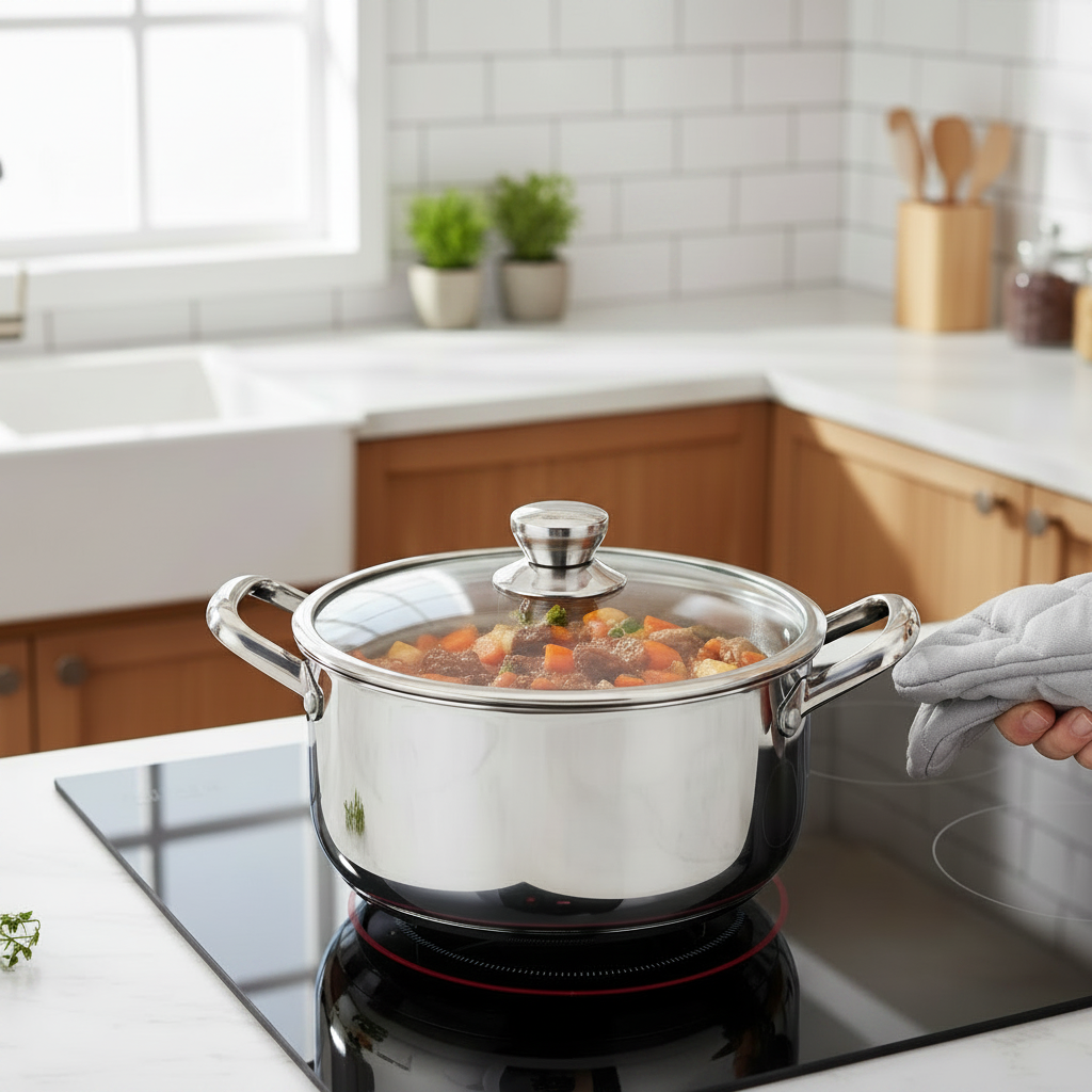 Honey Comb Laser Coated Cooking Pot With Lid 30cm