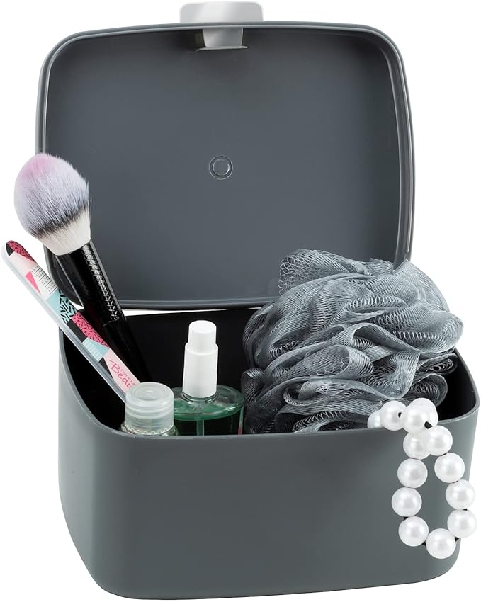 Barcelona Taupe Small Bathroom Storage Box With Lid