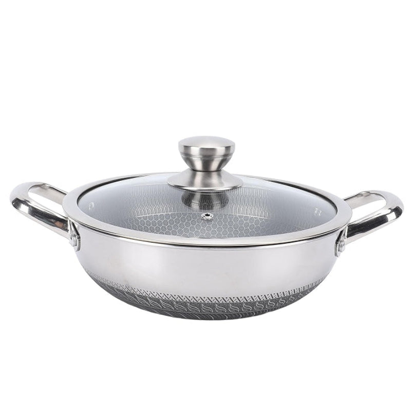 Honey Comb Stainless Steel Kadai With Lid 26cm