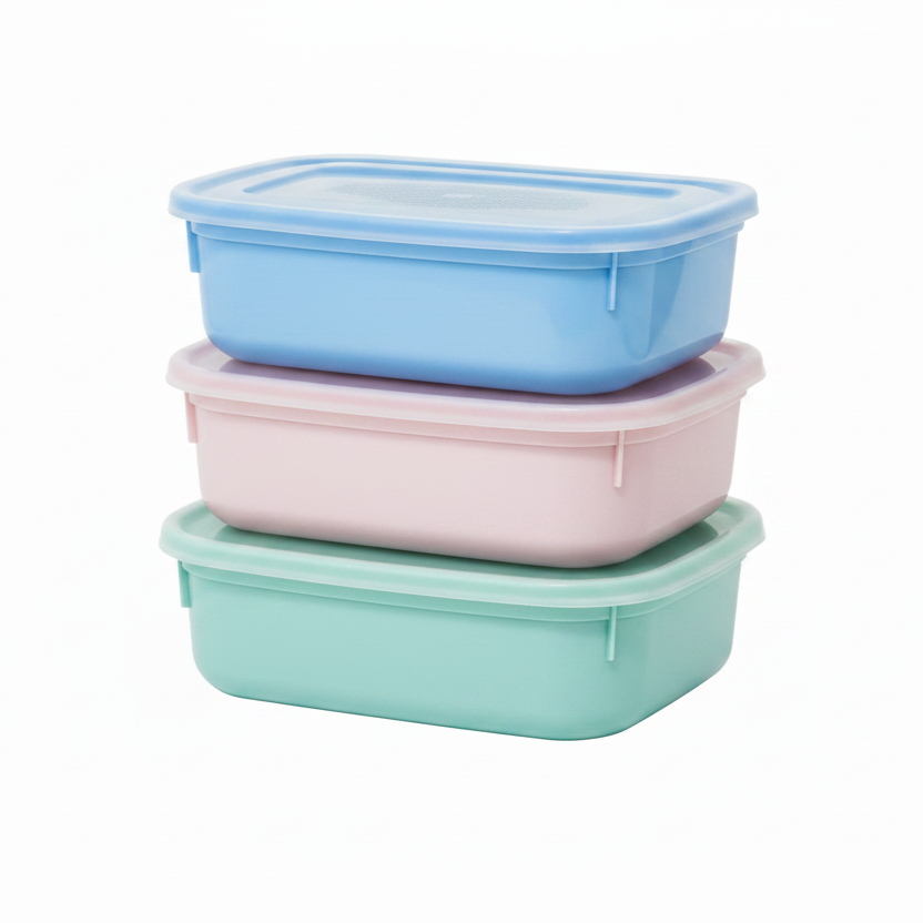 Food Storage Box Plastic 1.6L Set of 3pcs (Made in Portugal)