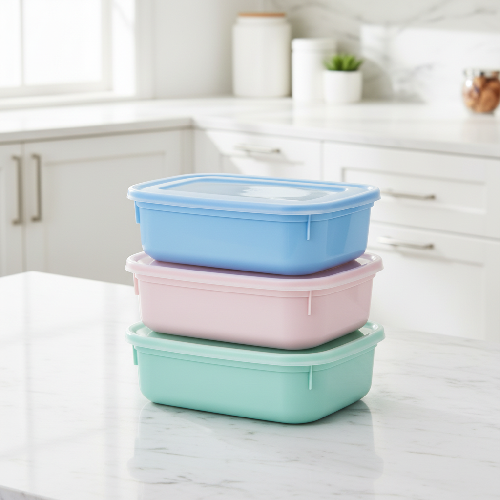 Food Storage Box Plastic 1.6L Set of 3pcs (Made in Portugal)