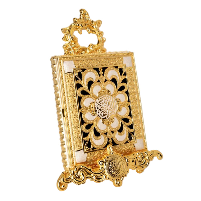 Holy Quran Box With Holder Gold