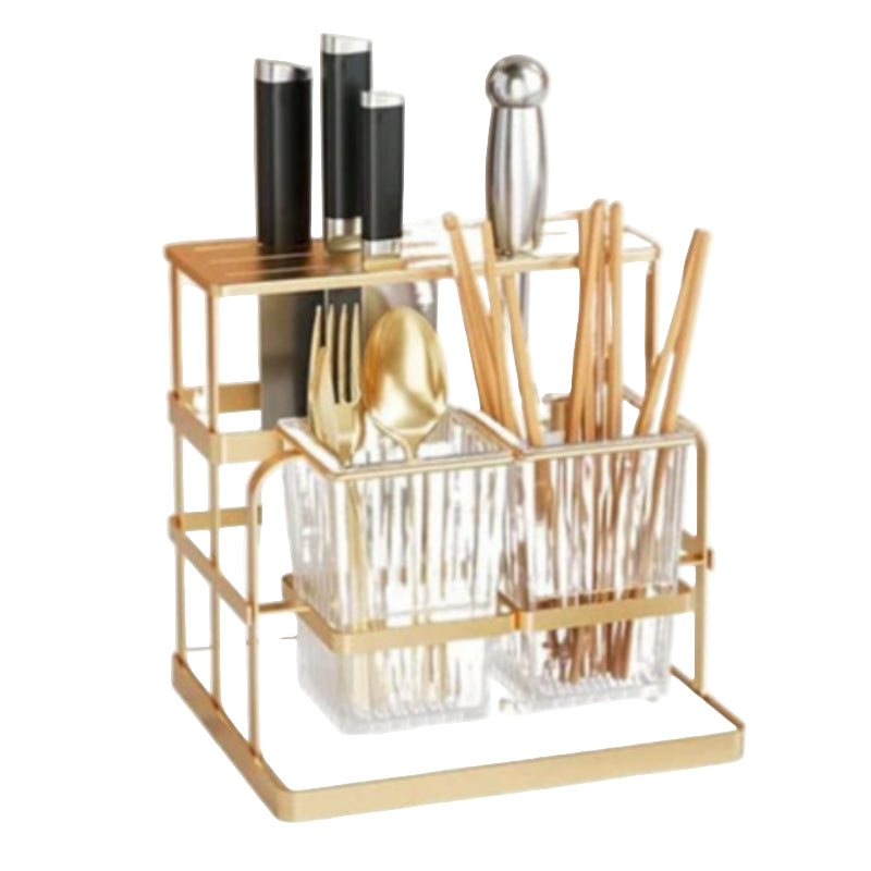 Kitchen Cutlery Holder Gold