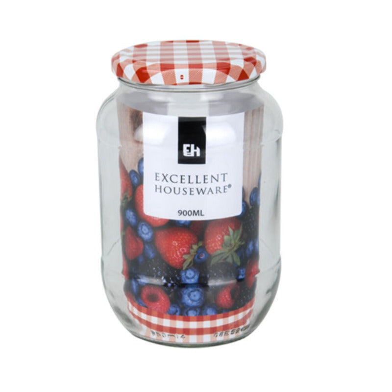 Glass Jar Metal Lid 900ml