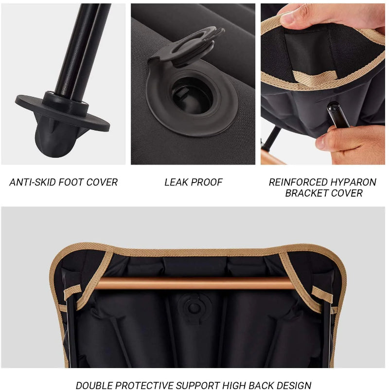 KingCamp Inflatable High Back Chair Black