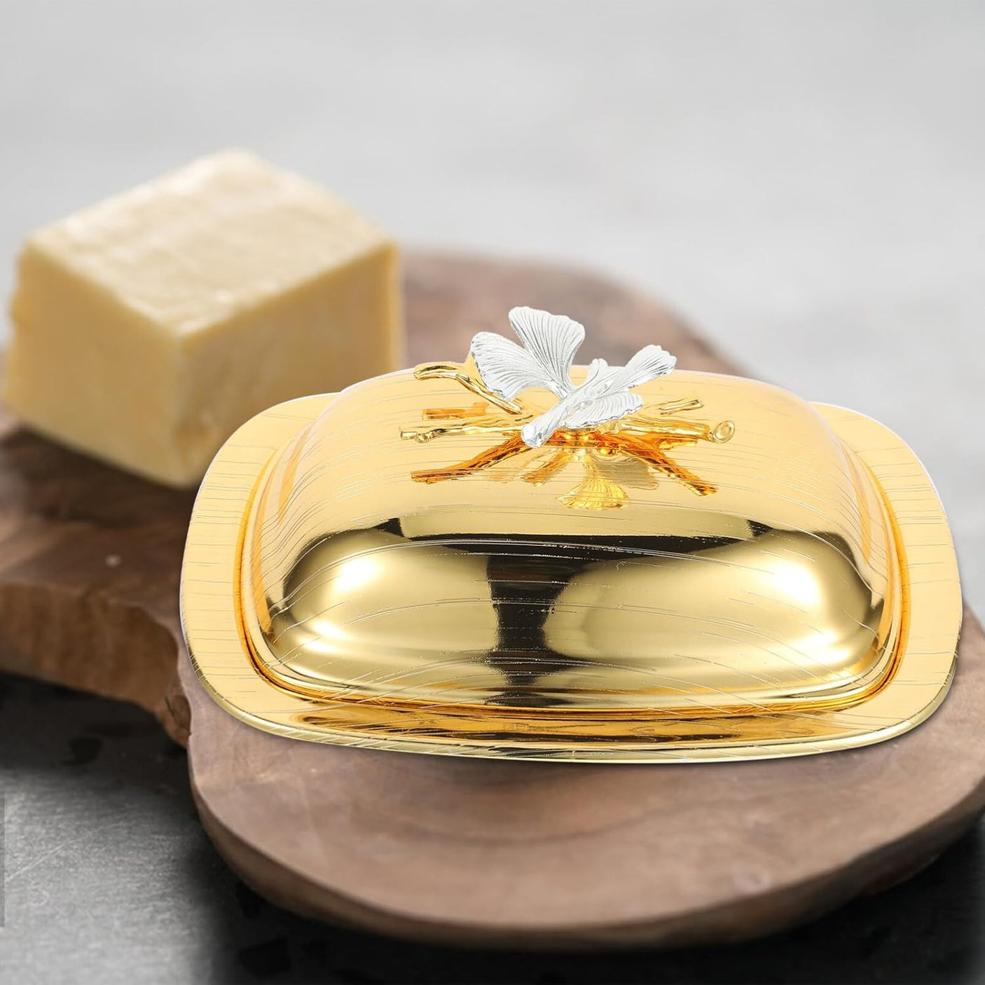 Butter Dish With Lid Gold
