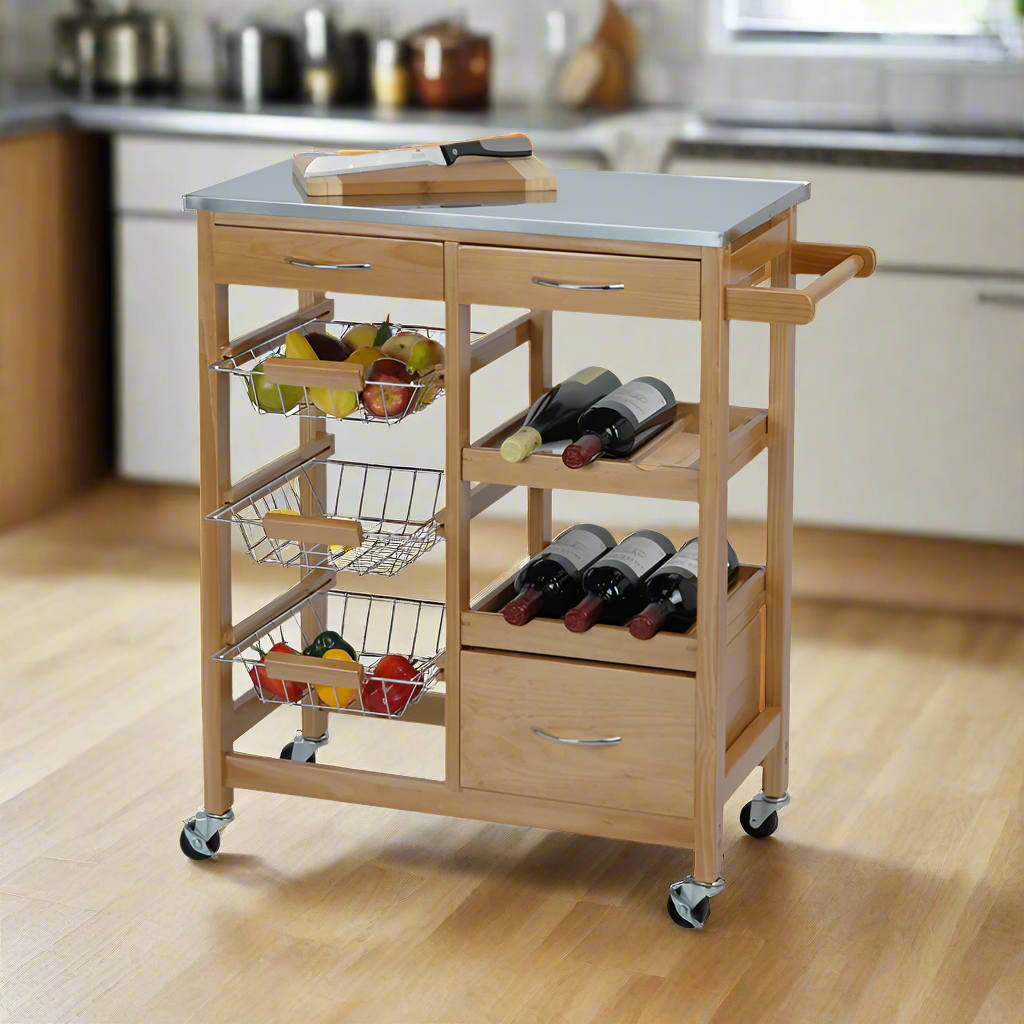 Wooden Kitchen Trolley