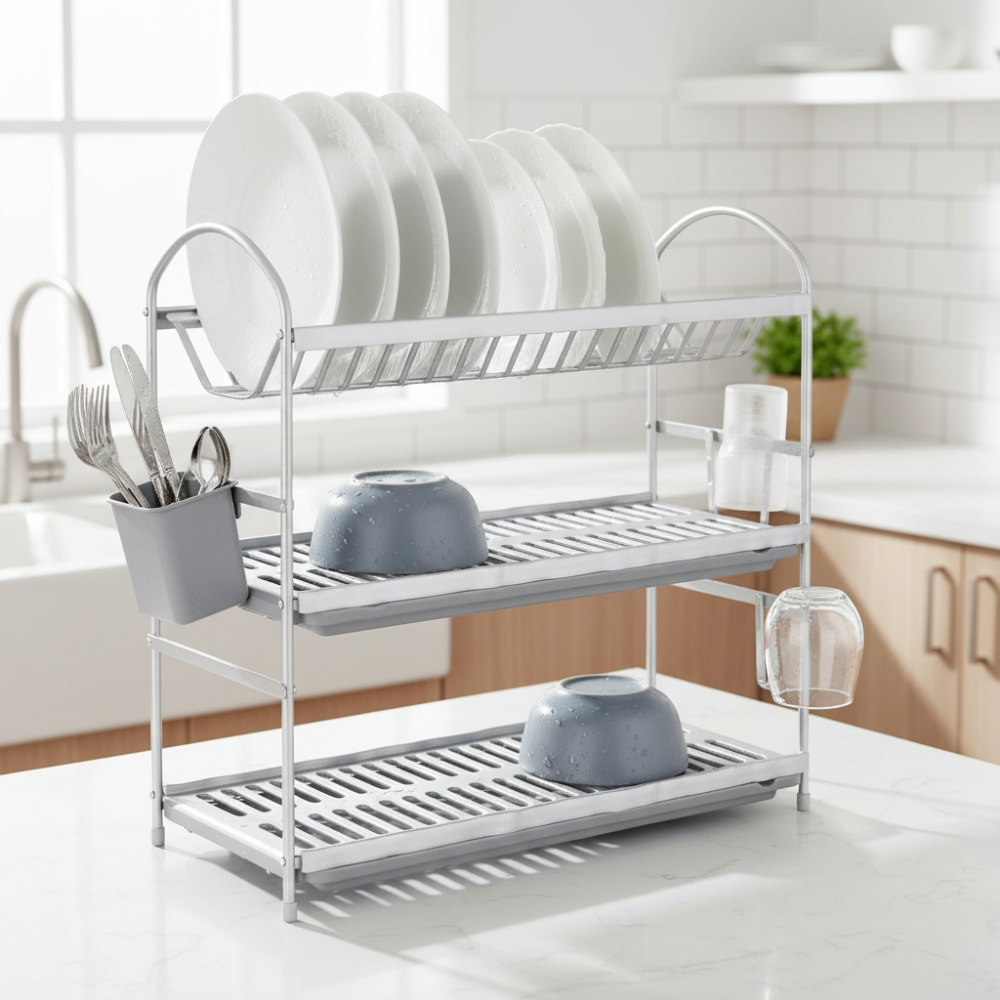 3 Tier Dish Rack Aluminum