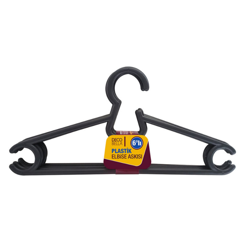 DecoBella Plastic Clothes Hanger (Set Of 6)