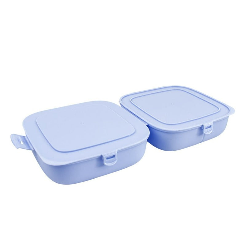 Double Lid Lunch Box Blue