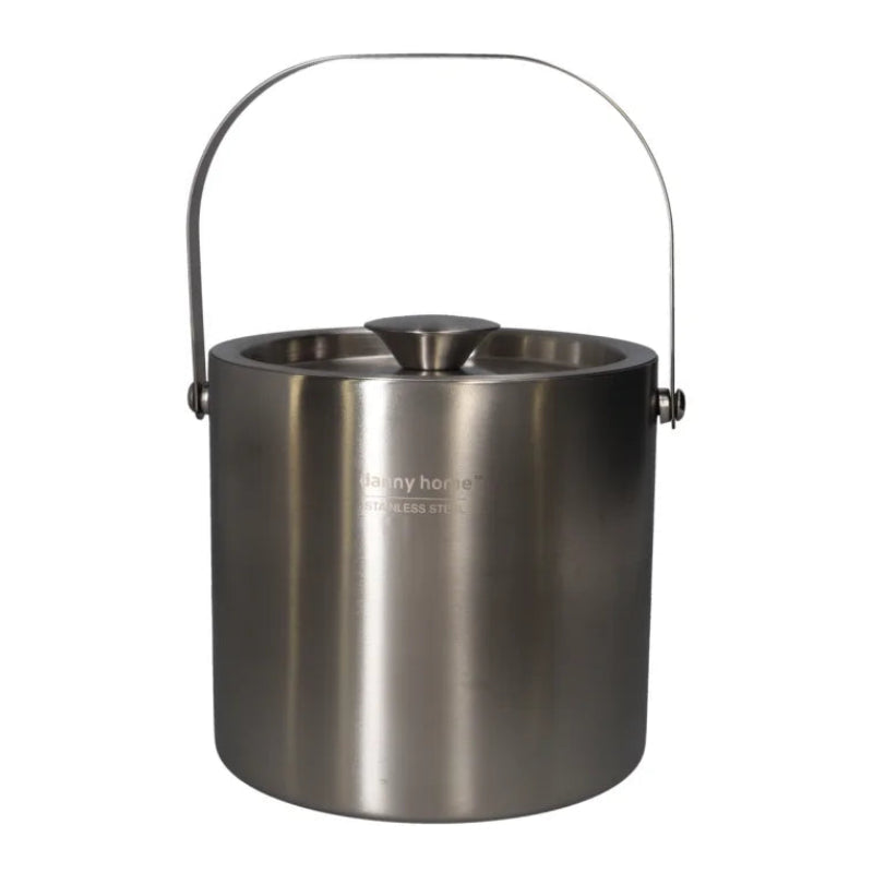 Double Wall Ice Bucket With Lid 1.6L Stainless Steel