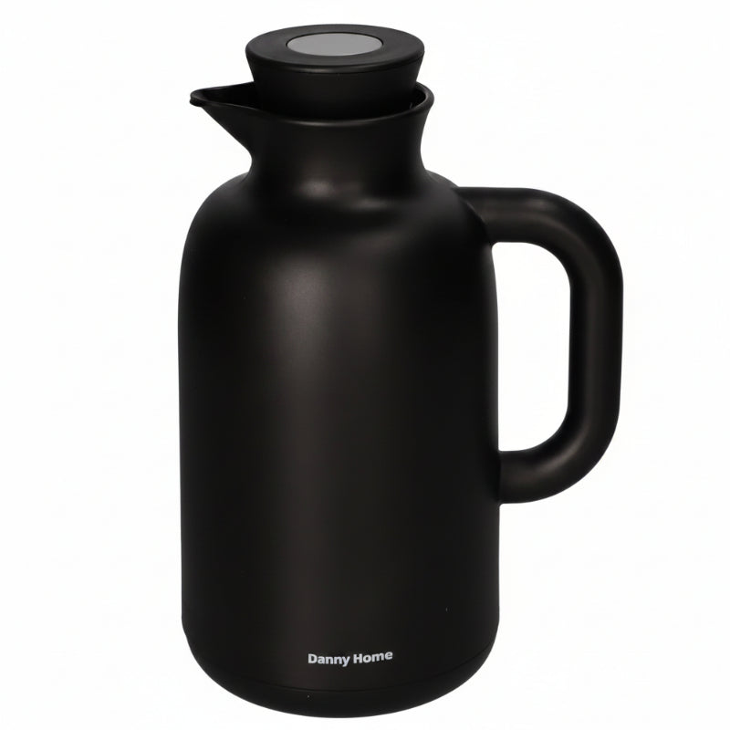Double Wall Glass Vacuum Flask 1L Black
