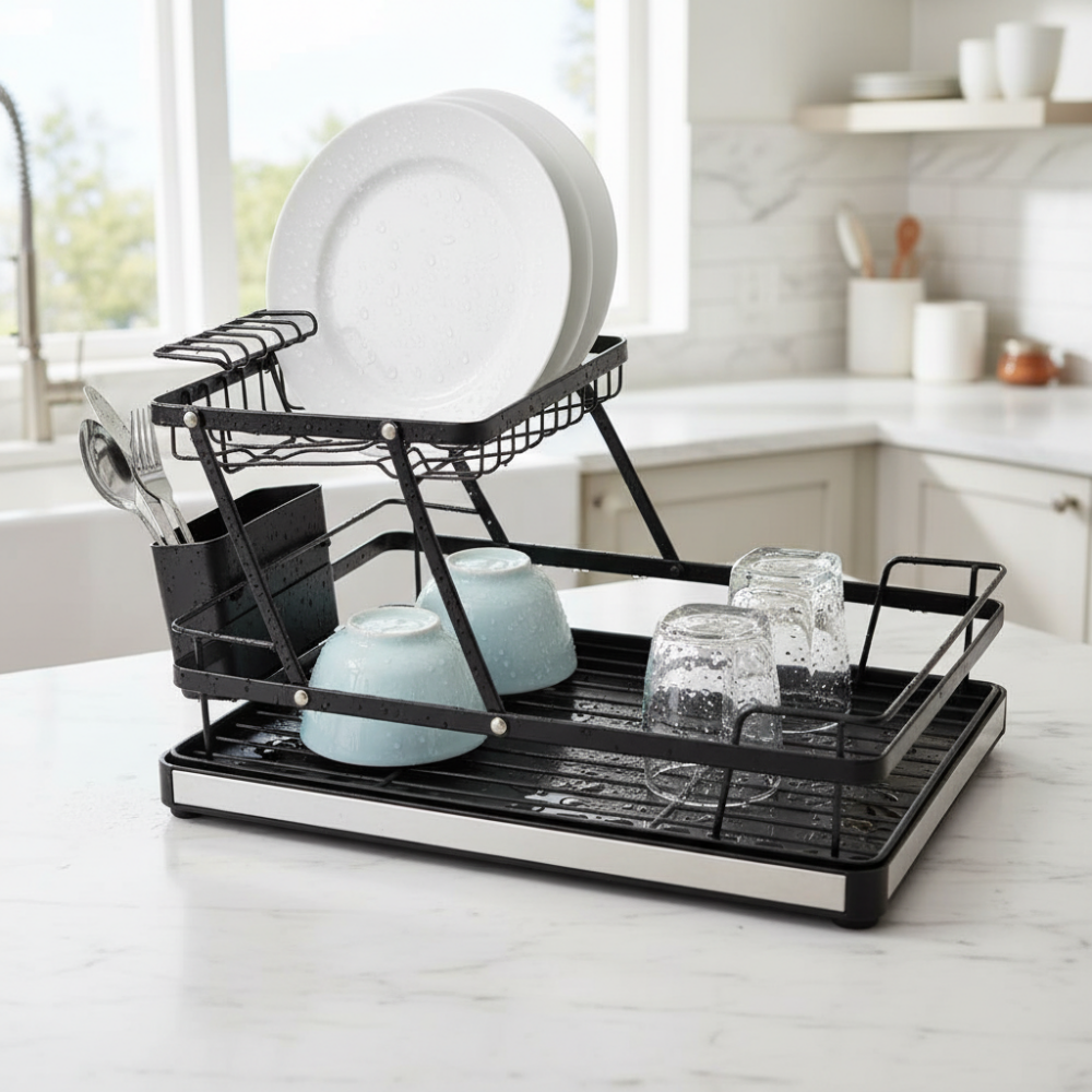 Metal Dish Rack Black