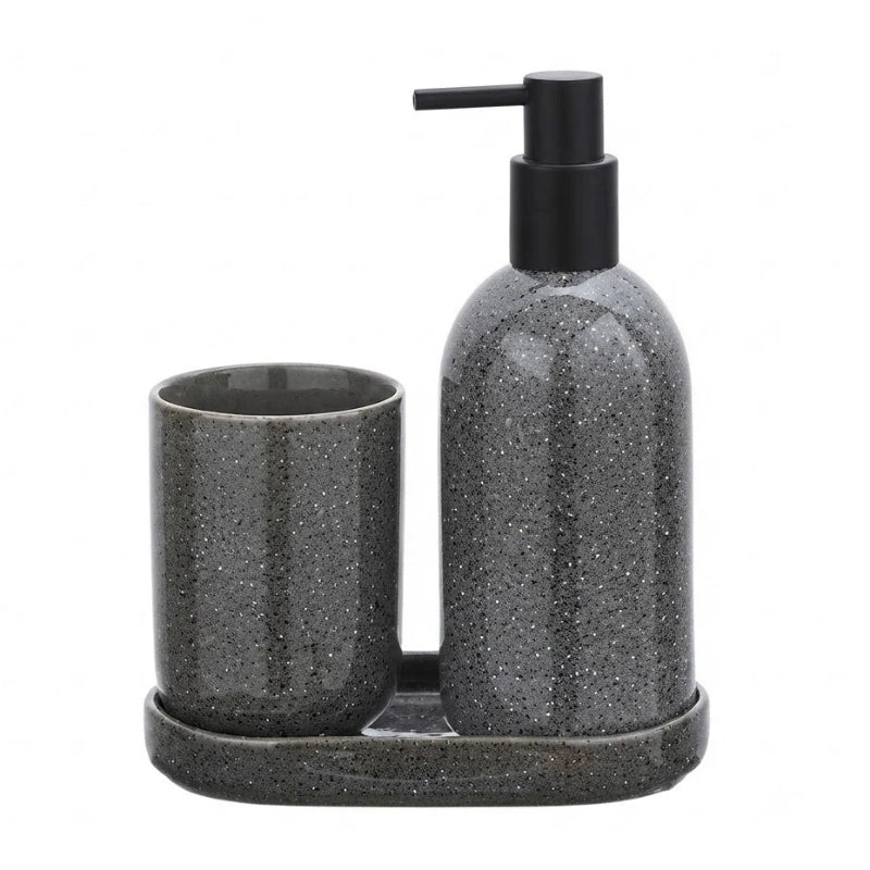 Bathroom Set Speckled Charcoal (Set of 3 Pcs)