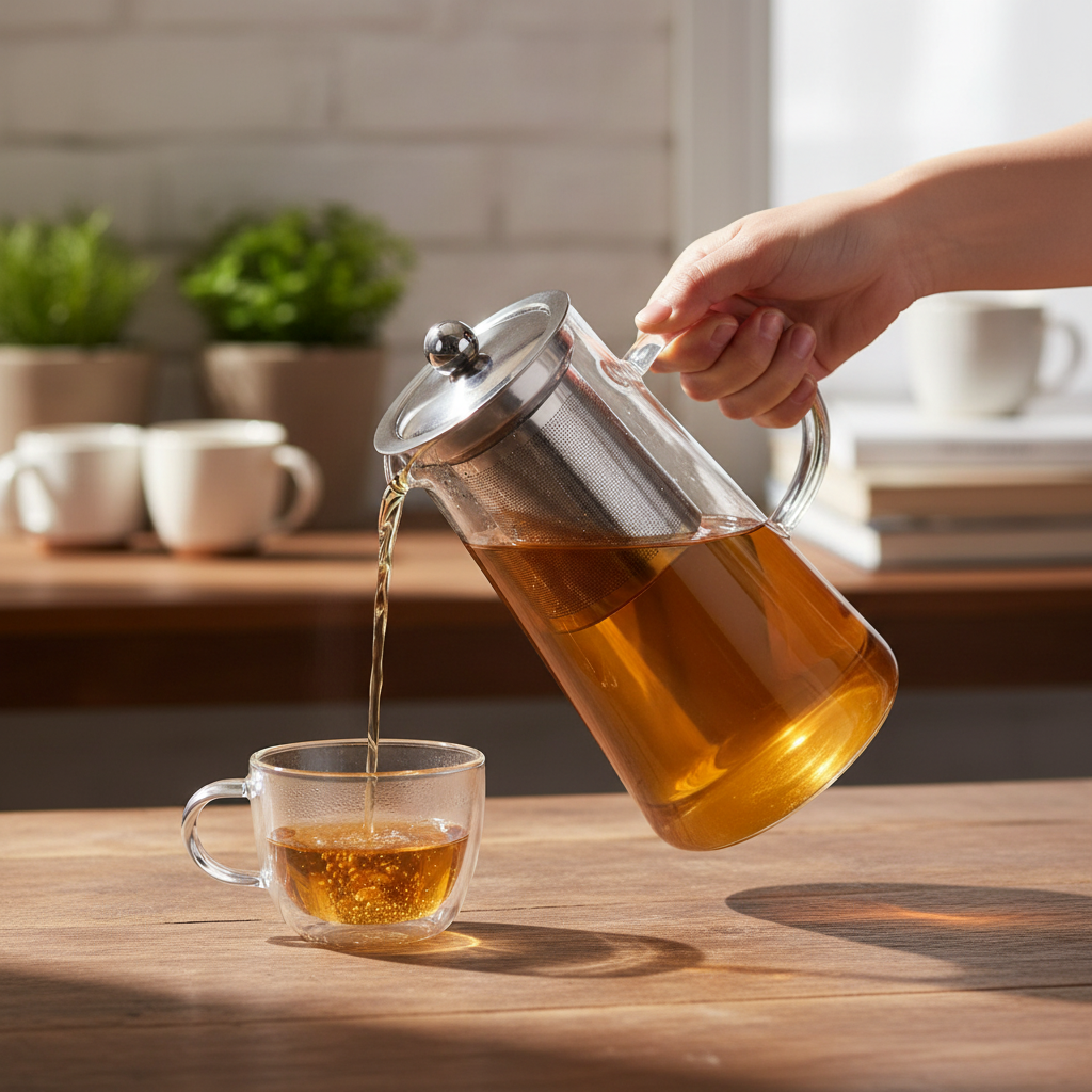Glass Teapot With Stainless Steel Infuser 710ml